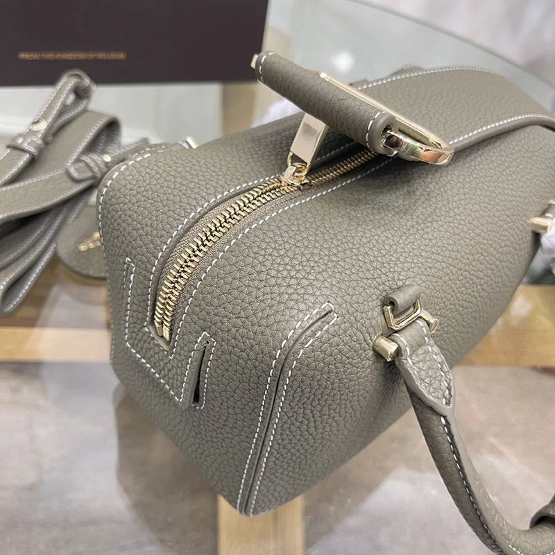 《大人気》DELVAUX コピー◆Cool Box Mini ソフトグレインレザー製 ハンドバッグ Dee10502