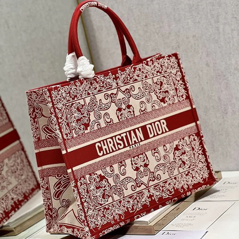 【お洒落★】ディオール ブックトート 偽物 1265/1268 レッド del91353