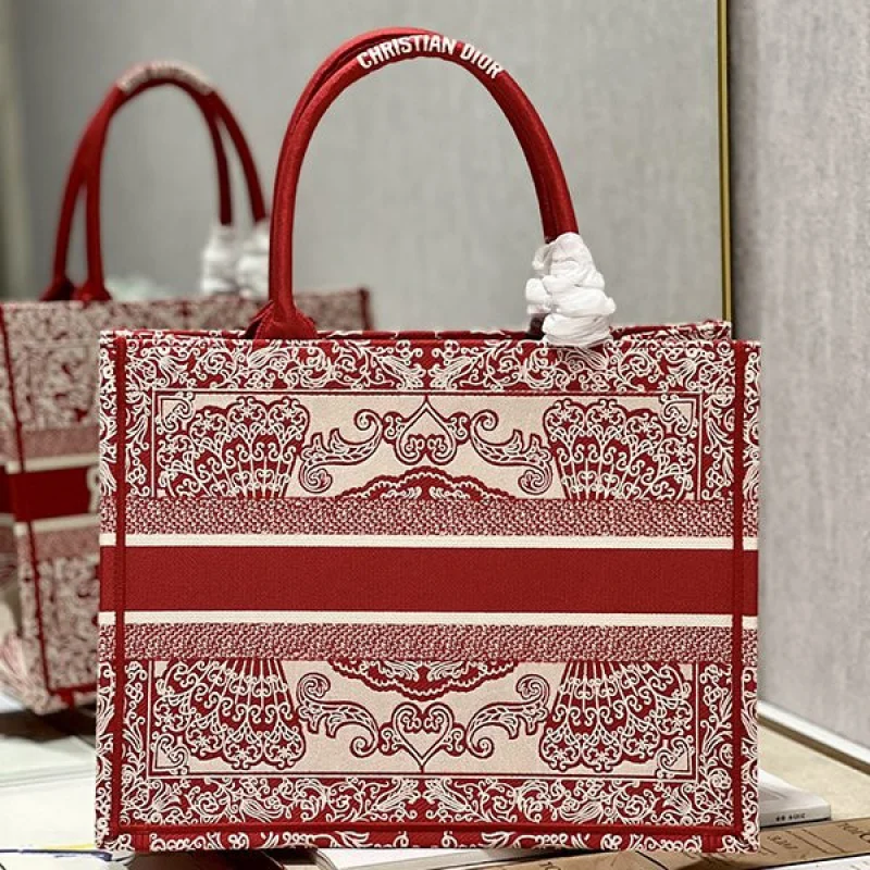 【お洒落★】ディオール ブックトート 偽物 1265/1268 レッド del91353