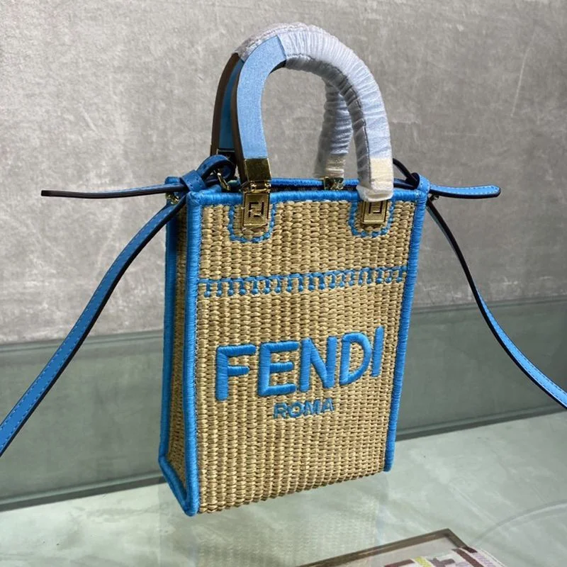 大人気!!新色すぐ届 フェンディ ミニショッパーバッグ 偽物 ラフィア 8BS051AFQPF1ELX