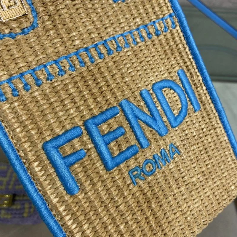 大人気!!新色すぐ届 フェンディ ミニショッパーバッグ 偽物 ラフィア 8BS051AFQPF1ELX