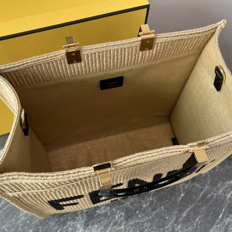 すぐ届く フェンディ ミディアム サンシャイン 偽物 ラフィア バッグ かご feo55720