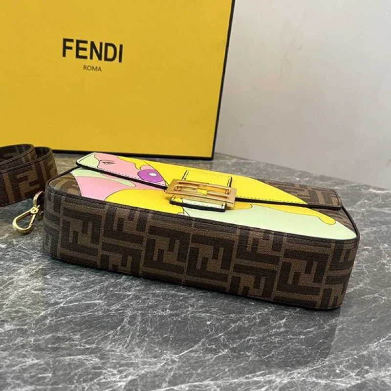 稀少 フェンディ バゲットFF刺繍 ハウンド 偽物 ショルダーバッグ fex67487