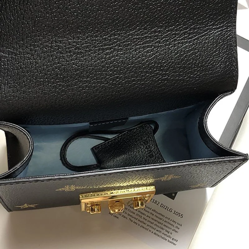 【グッチ】Padlock☆ビー&amp;スター レザースモールショルダーバッグコピー 432182 DJ2LG 1055
