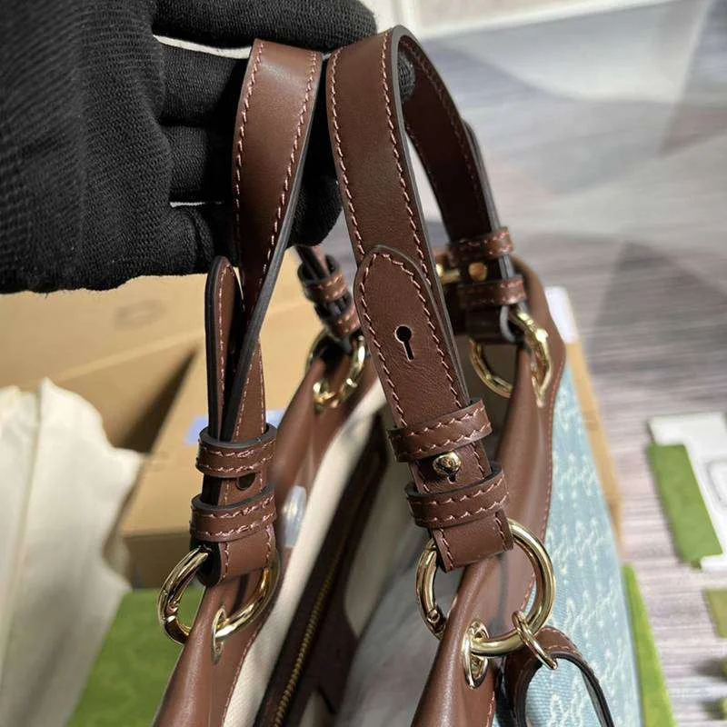 大人気!!新色グッチ GGブラウンデニム コピー ショルダーバッグ gue51218