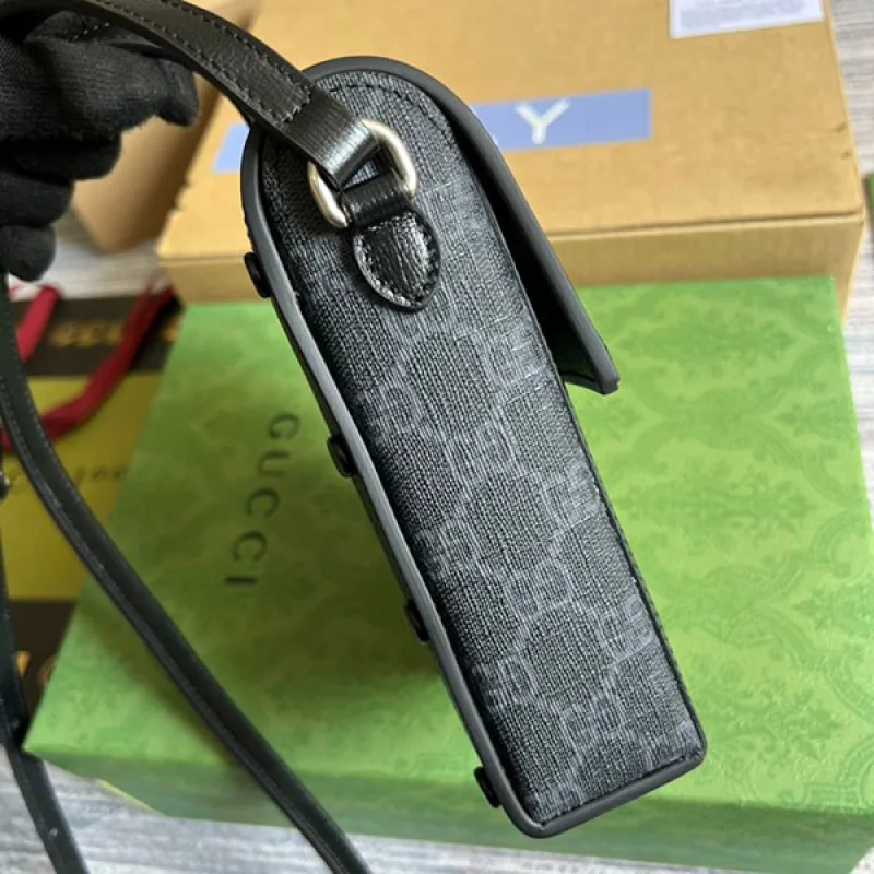 最新グッチ GG 付き ミニ バッグ コピー ロゴ モノグラム ブラック gux68464