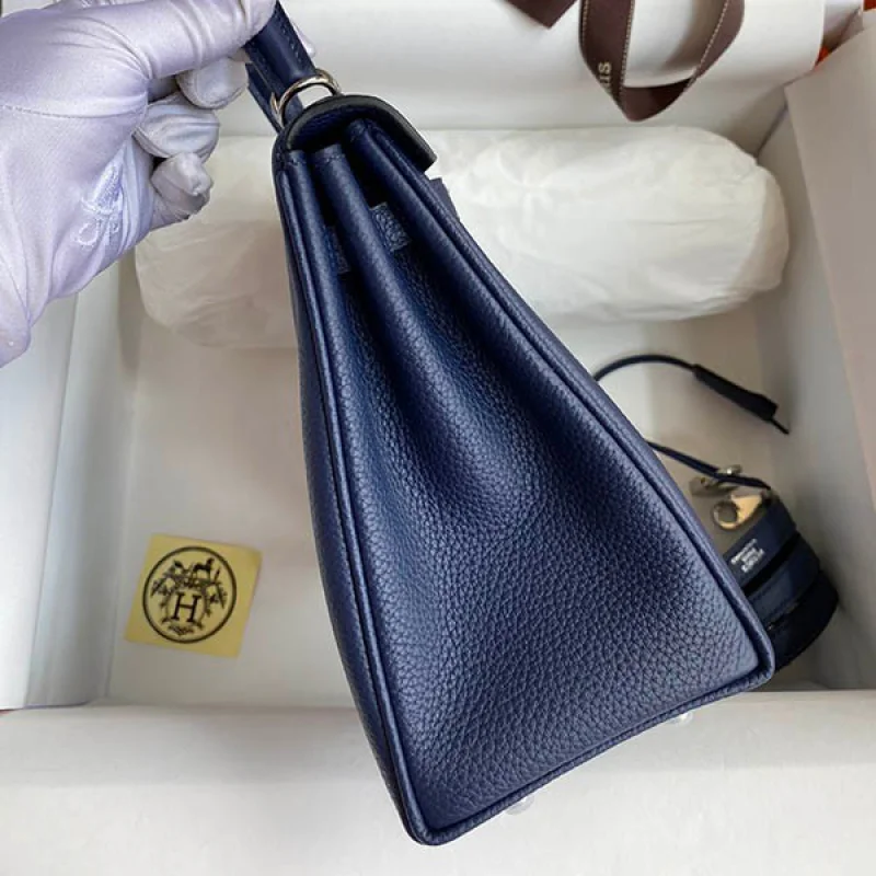 注目★エルメス ケリー 偽物 25cm 内縫い タッチ シルバー金具 erb28569