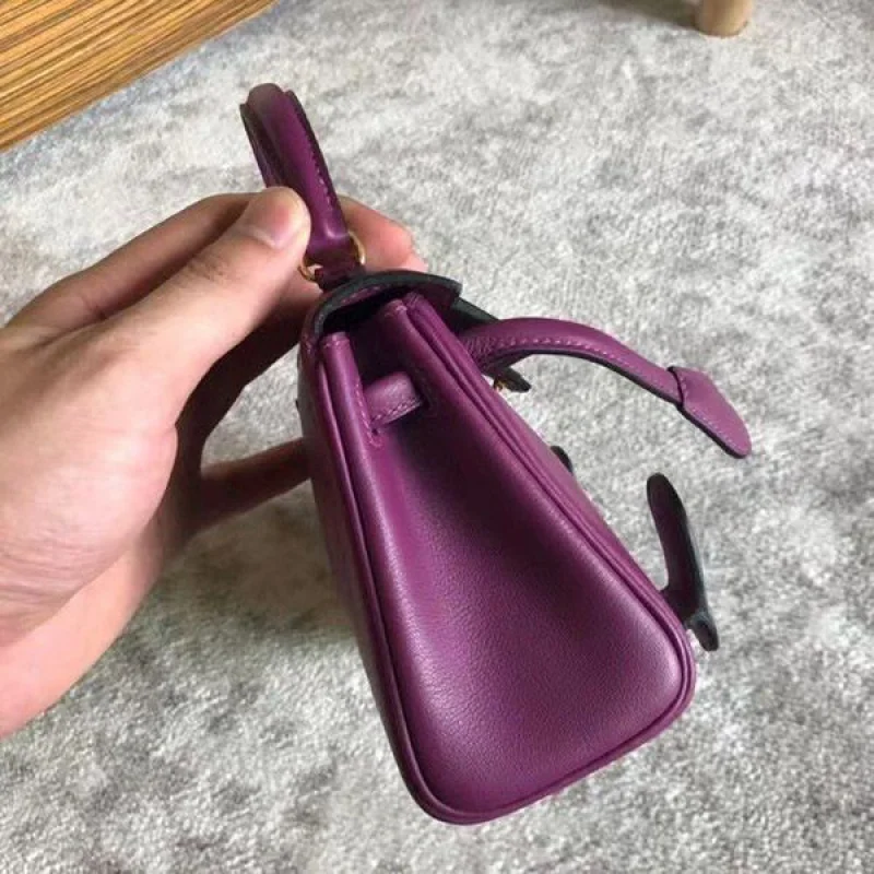 超話題!エルメス ケリードール 偽物 パープル ゴールド金具 erh10436