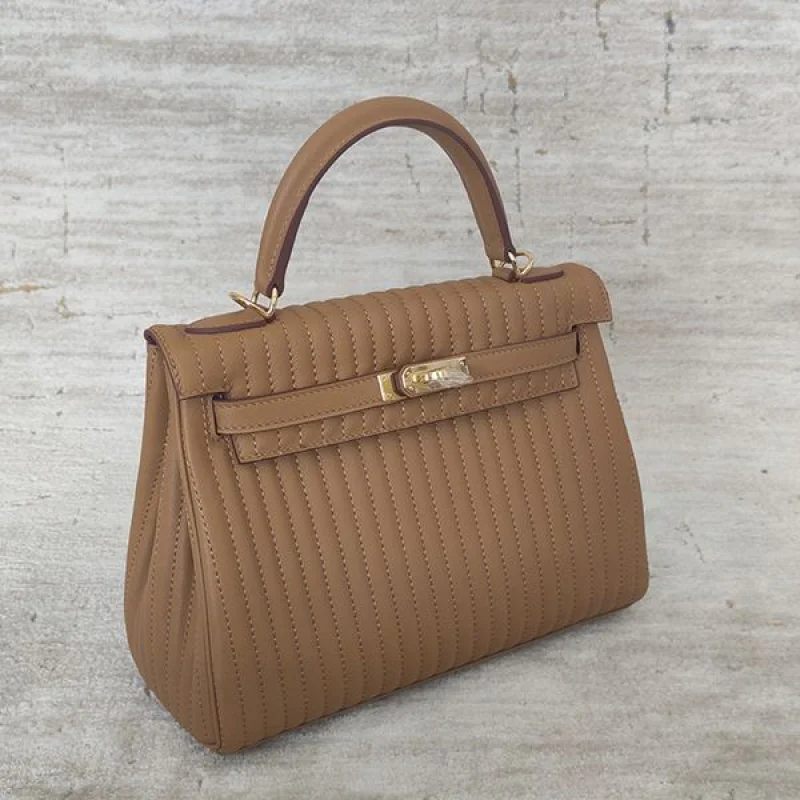 春もの新作エルメス ケリー 偽物 Kelly25 トリコカラー 外縫いセリエ ナタ ern97340