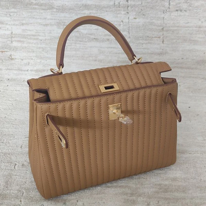 春もの新作エルメス ケリー 偽物 Kelly25 トリコカラー 外縫いセリエ ナタ ern97340