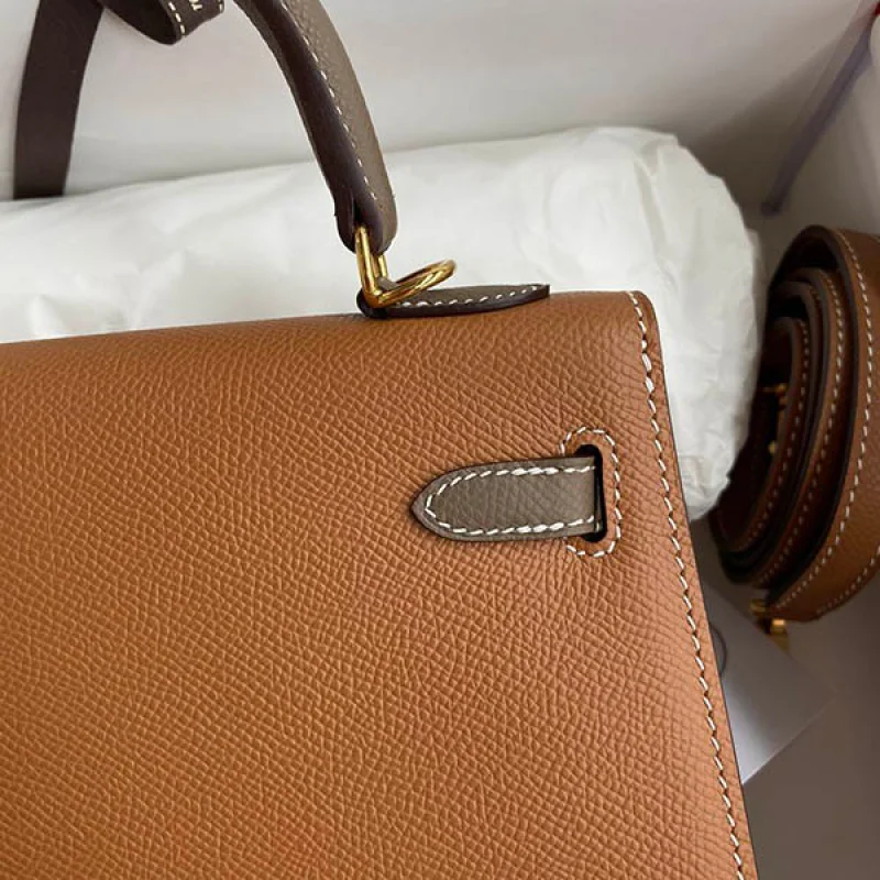 売上総額1位!エルメス ケリー コピー 25cm 外縫い エプソン ゴールド金具 ero06996