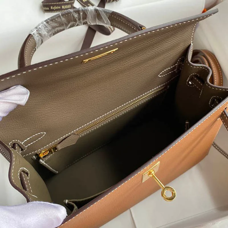 売上総額1位!エルメス ケリー コピー 25cm 外縫い エプソン ゴールド金具 ero06996