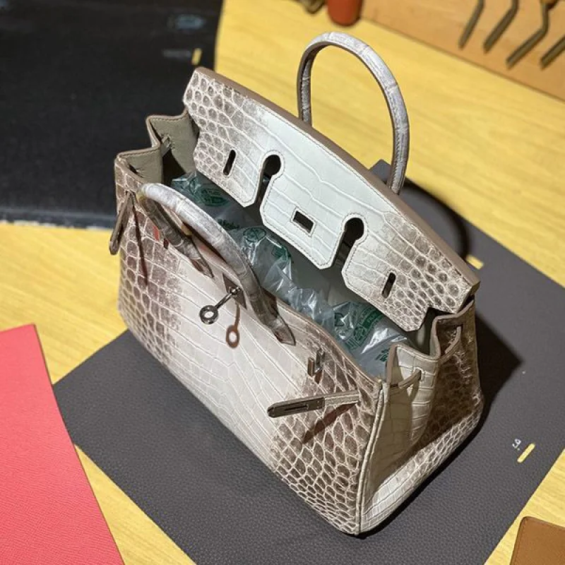 希少色 エルメス バーキン30 クロコダイル ヒマラヤ コピー シルバー金具 erp08775