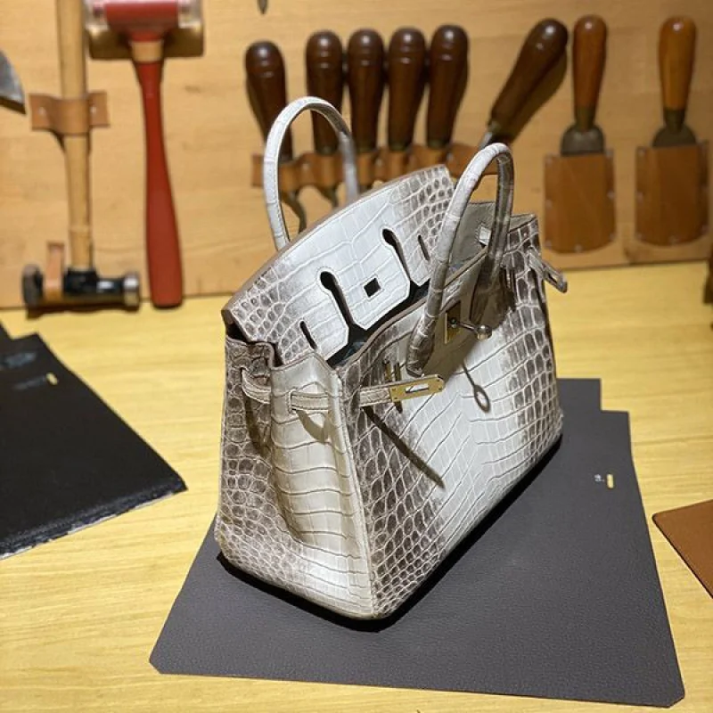 希少色 エルメス バーキン30 クロコダイル ヒマラヤ コピー シルバー金具 erp08775