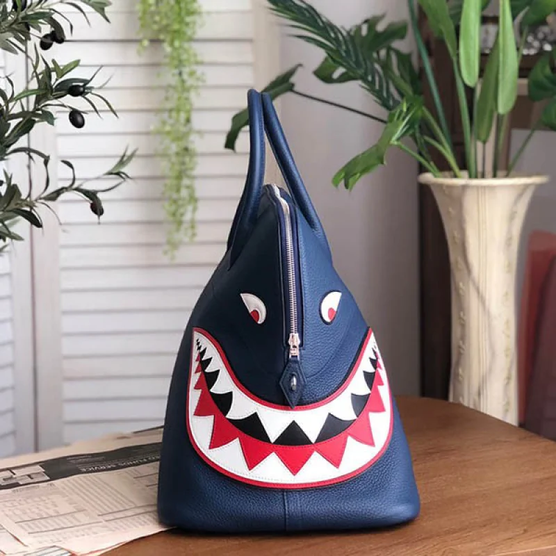 1点限り!エルメス ボリード シャーク コピー 45cm ブルーニュイ ert71674