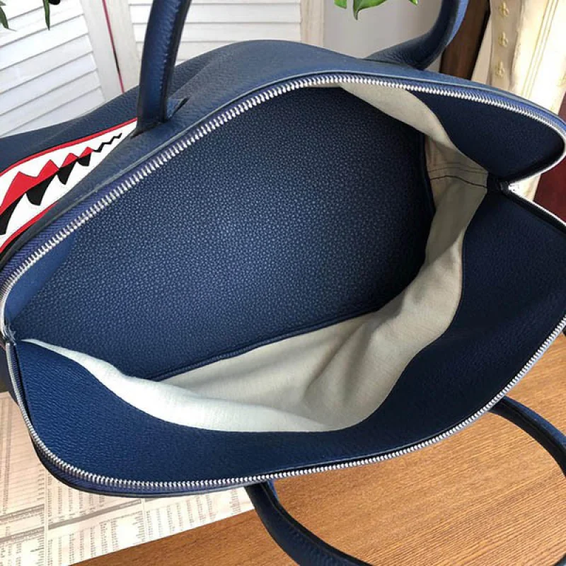 1点限り!エルメス ボリード シャーク コピー 45cm ブルーニュイ ert71674