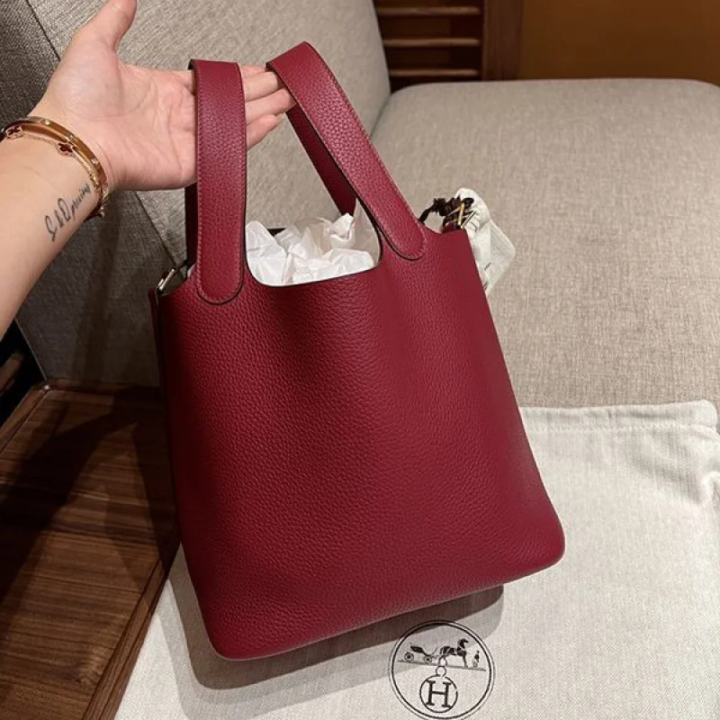 送料込 エルメス ハンドバッグ 偽物 ピコタン ロック 18 ボルドー eru14569