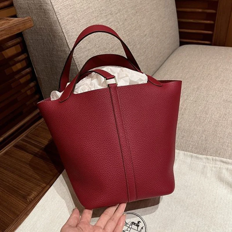 送料込 エルメス ハンドバッグ 偽物 ピコタン ロック 18 ボルドー eru14569