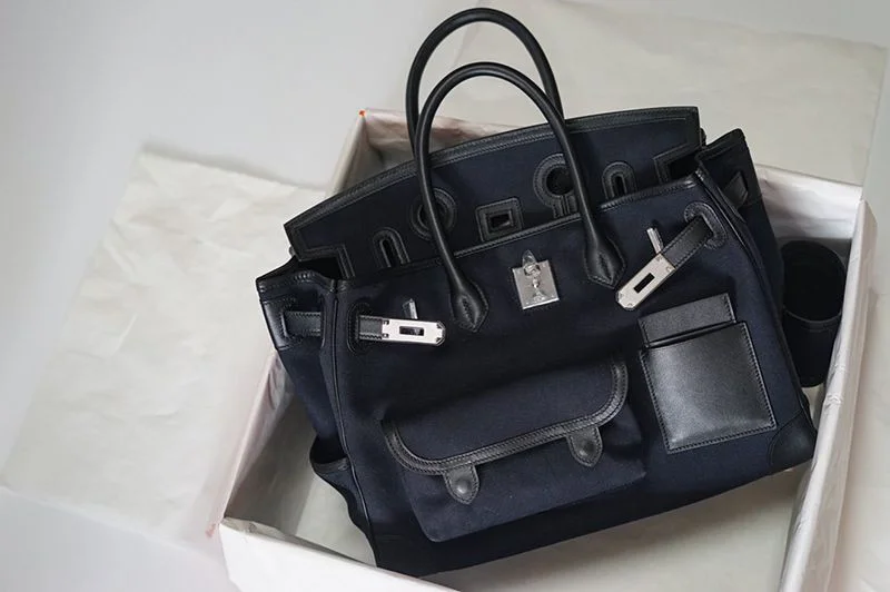 21AW新作エルメス バーキン カーゴ コピー 35cm トワルアッシュ×スイフト erx28121