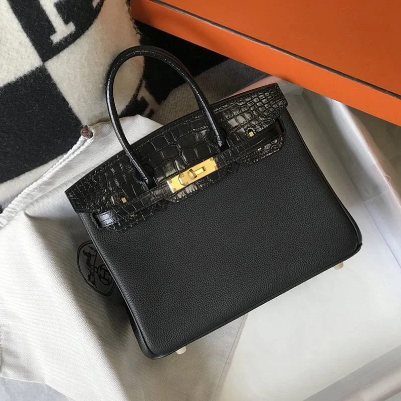 《大人気》エルメス バーキン 偽物 25cm/30cm トゴ ブラック シルバー金具 2サイズ ery67646