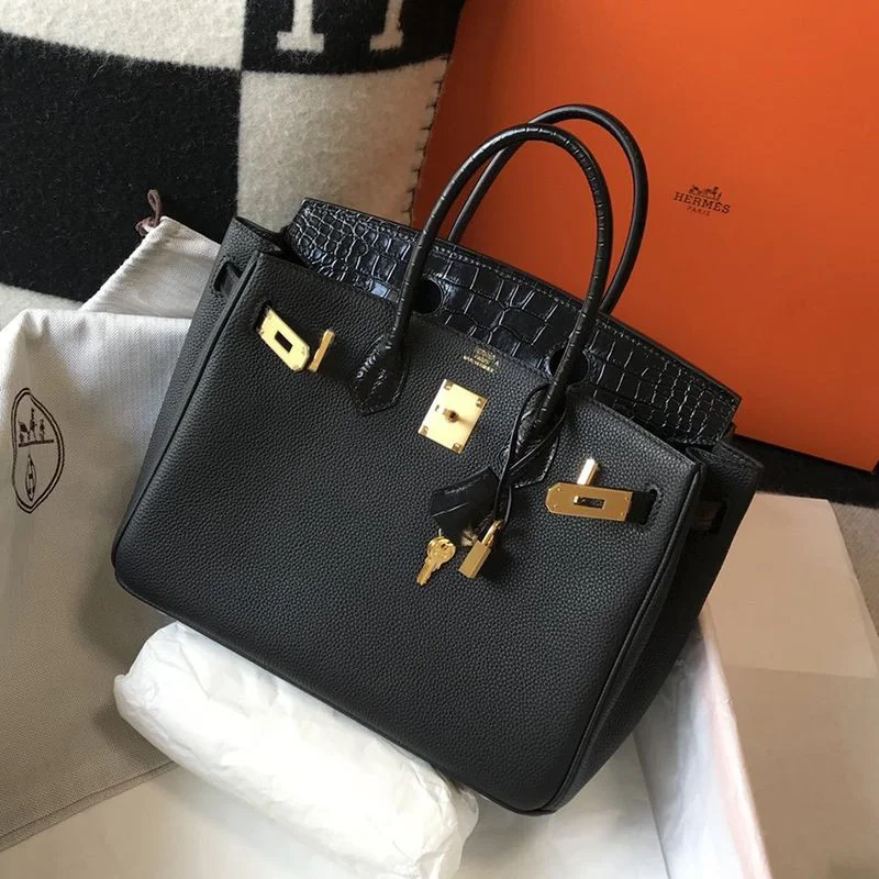 《大人気》エルメス バーキン 偽物 25cm/30cm トゴ ブラック シルバー金具 2サイズ ery67646