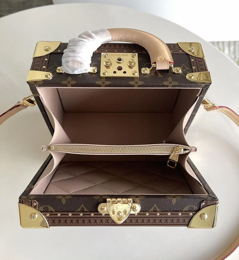 21-22AWルイヴィトン VALISETTE TRESOR ハンドバッグ 偽物 ハードケース M45673