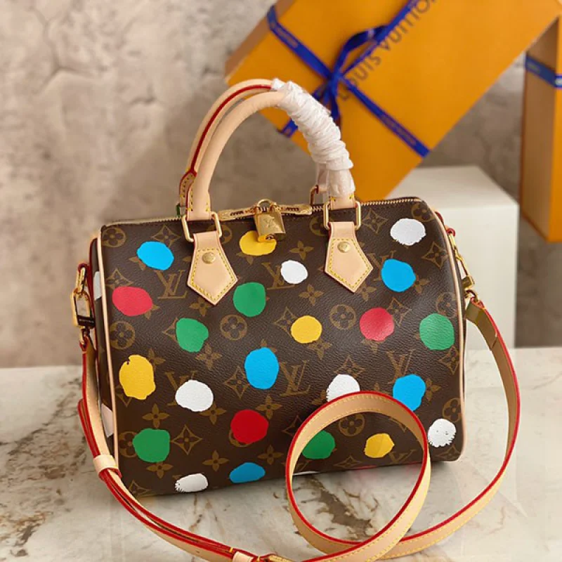 ルイヴィトン × 草間彌生 LV × YK 偽物 スピーディ・バンドリエール 25 M46433