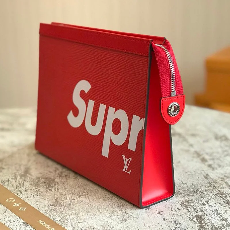 関税なし ルイヴィトン × シュプリーム コピー Pochette Jour GM クラッチバッグ 赤 M66888