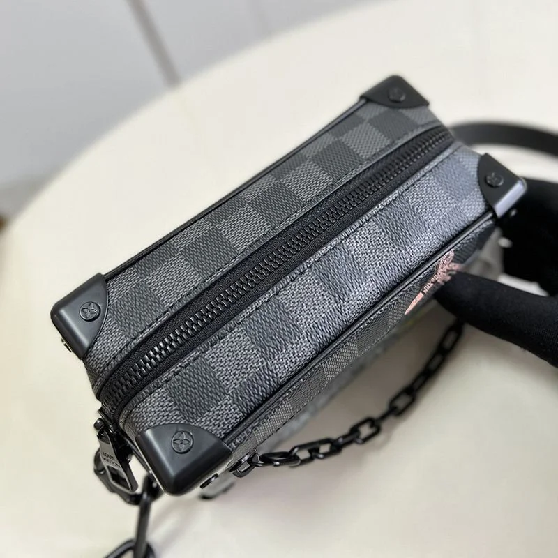 春もの新作ルイヴィトン ショルダーバック 偽物 トランク ダミエ 黒 ブラック N45278