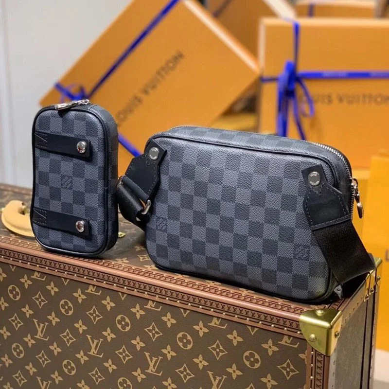 入手困難 ルイヴィトン ショルダーバッグ コピー スコットメッセンジャー ダミエグラフィット N50018