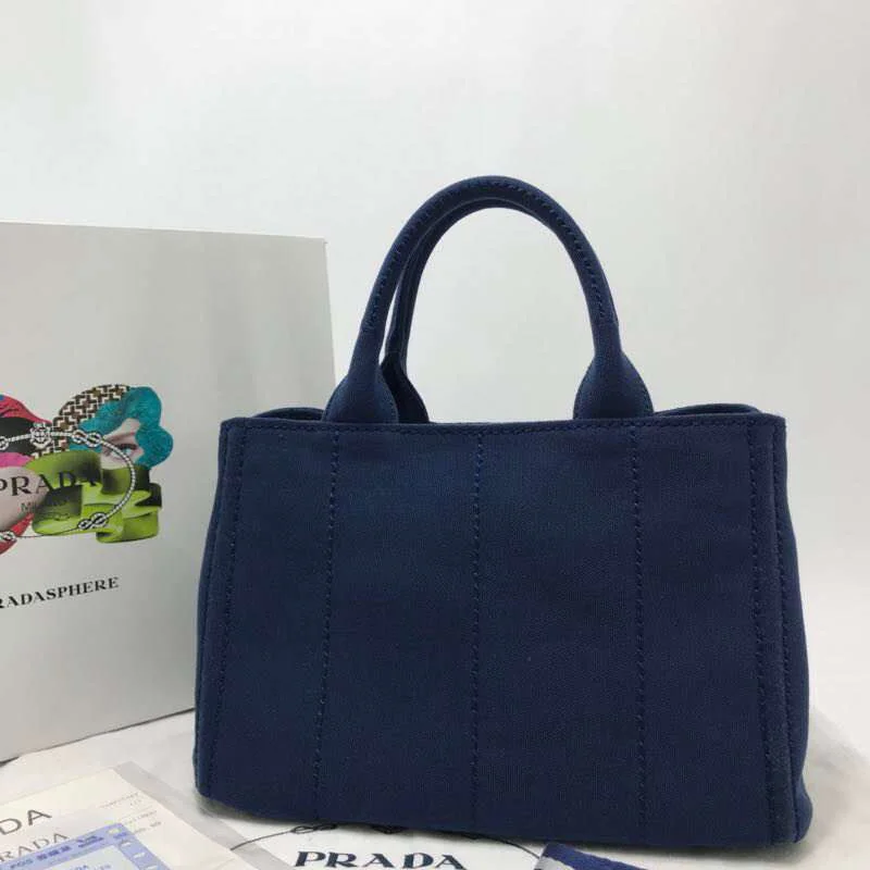 [プラダ] カナパ x レザー トートバッグ 偽物 / ショッピングバッグ puw75591