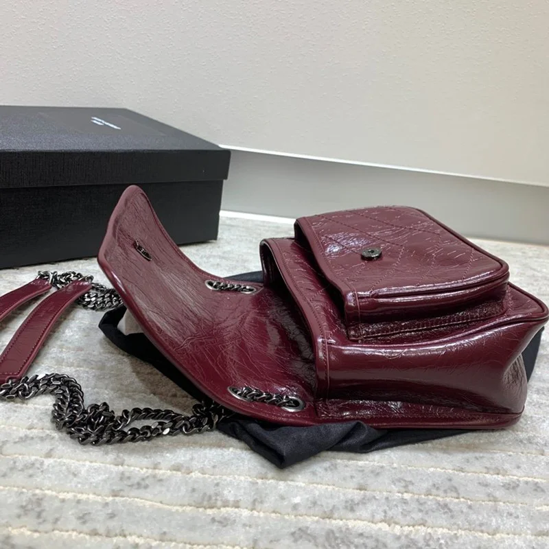 21AW新作サンローラン ショルダーバッグ コピー ニキ ミディアム クリンクルヴィンテージレザー 2モデル 6331580EN04100