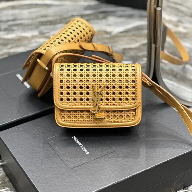 サンローラン ソルフェリーノ box ブランドコピー ウィッカー ショルダーバッグ Sac07398