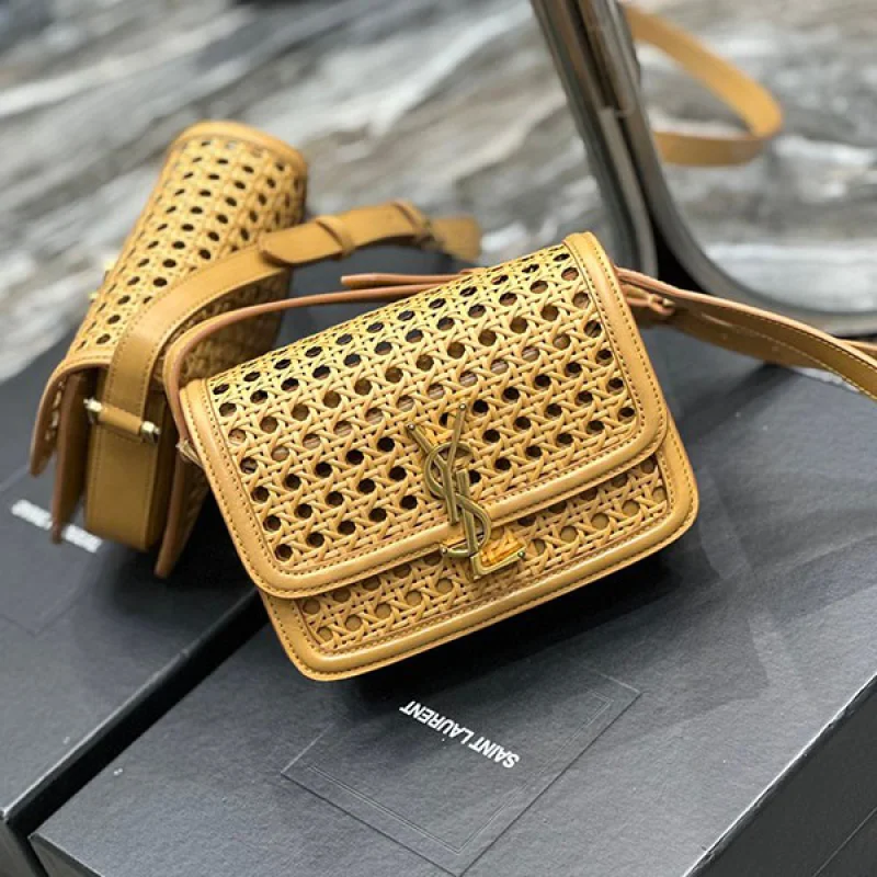 サンローラン ソルフェリーノ box ブランドコピー ウィッカー ショルダーバッグ Sac07398