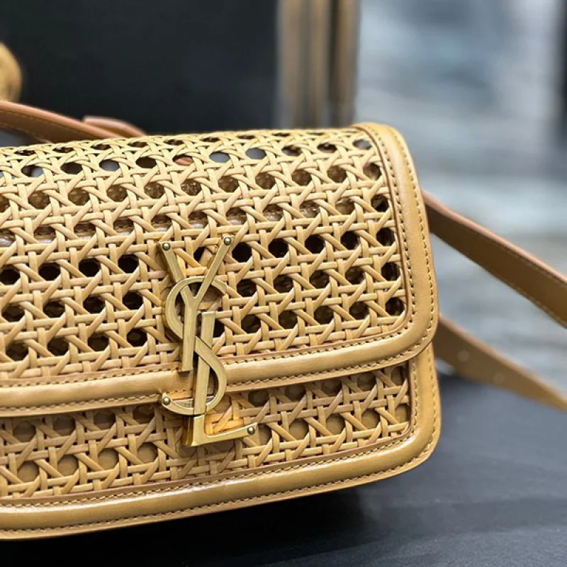 サンローラン ソルフェリーノ box ブランドコピー ウィッカー ショルダーバッグ Sac07398
