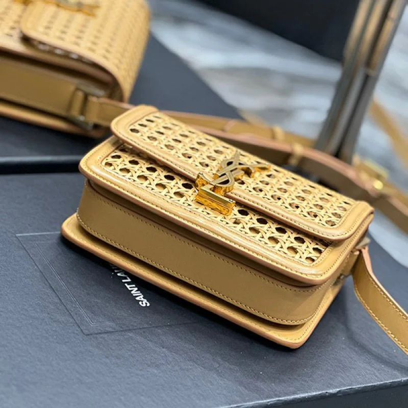 サンローラン ソルフェリーノ box ブランドコピー ウィッカー ショルダーバッグ Sac07398