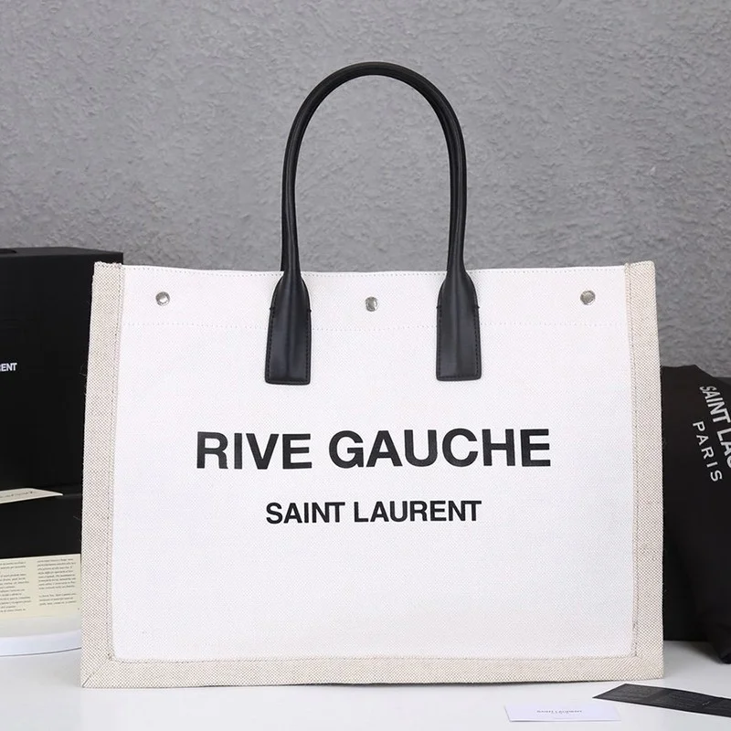 定番【サンローラン トートバッグ コピー】リヴ・ゴーシュ コーテッドリネントートバッグ Sac89785