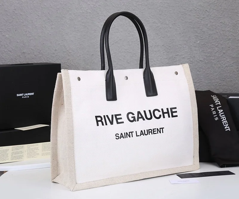 定番【サンローラン トートバッグ コピー】リヴ・ゴーシュ コーテッドリネントートバッグ Sac89785