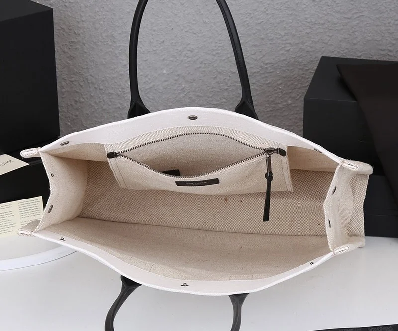 定番【サンローラン トートバッグ コピー】リヴ・ゴーシュ コーテッドリネントートバッグ Sac89785