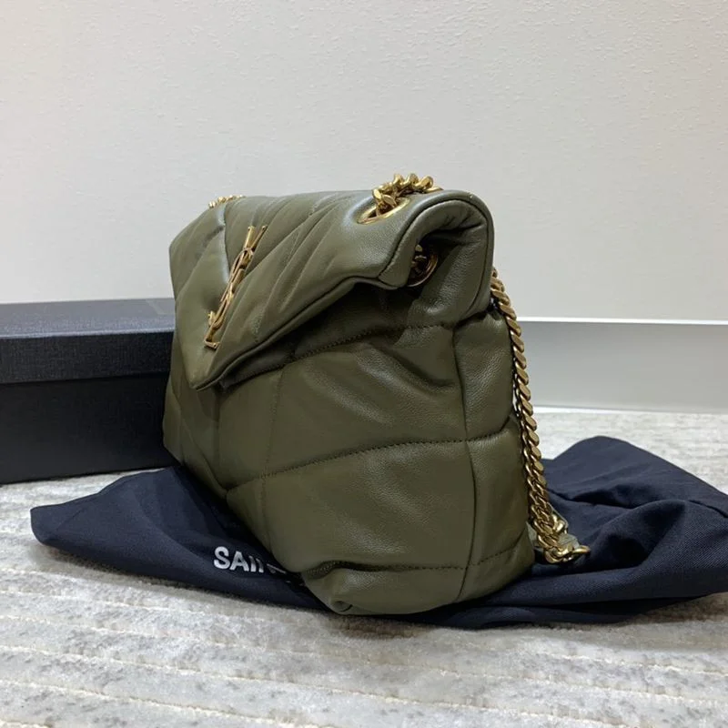 稀少サンローラン ショルダーバッグ 偽物 ルル パファー トイ バッグ キルティング レザー Sax44885