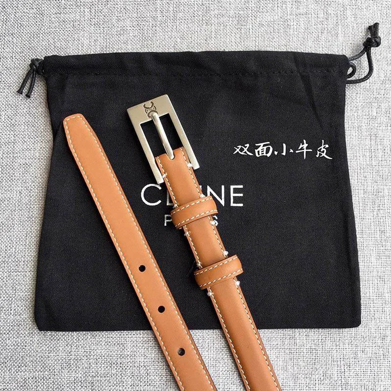 送料込【セリーヌ】トリオンフ ベルト 偽物 ナチュラルカーフスキン タン Cek48008