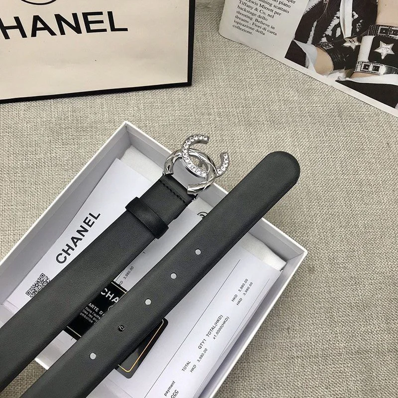 春もの新作シャネル カーフスキン ベルト コピー 30mm メタル &amp; ストラス shj98235