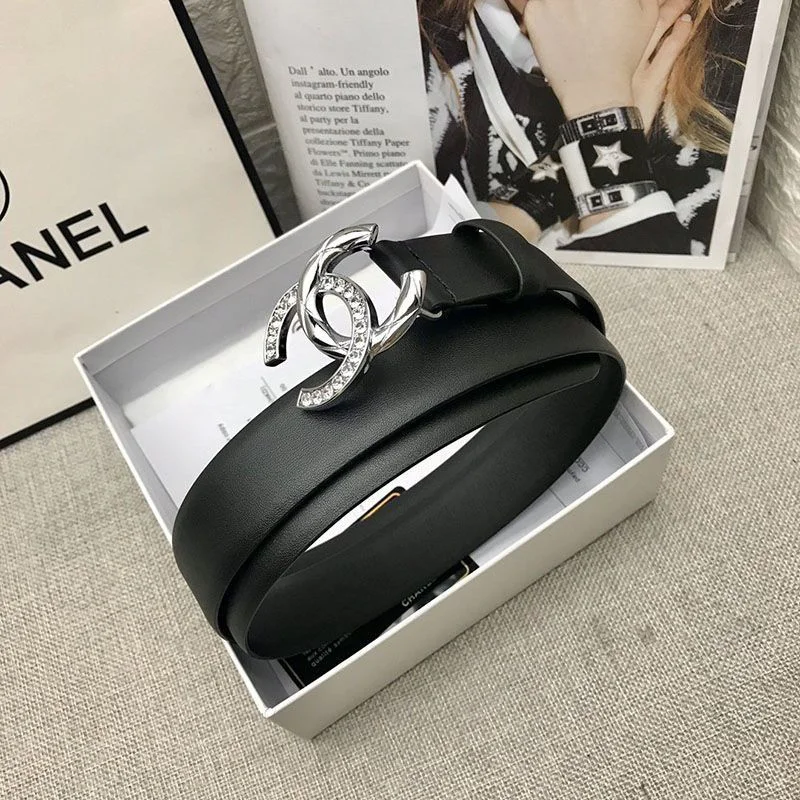春もの新作シャネル カーフスキン ベルト コピー 30mm メタル &amp; ストラス shj98235
