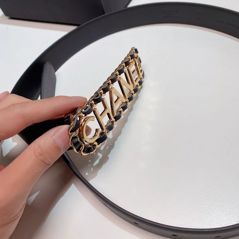 信用第一 シャネル カーフスキン ベルト 偽物 30mm メタル & ストラス shn14919