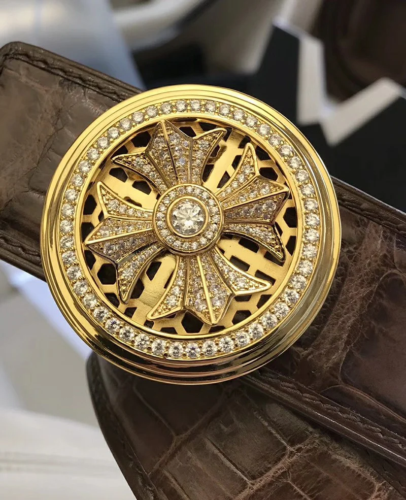 可愛いクロムハーツ ベルト 偽物 ローラーベルト 幅38ｍｍ Kuf25610