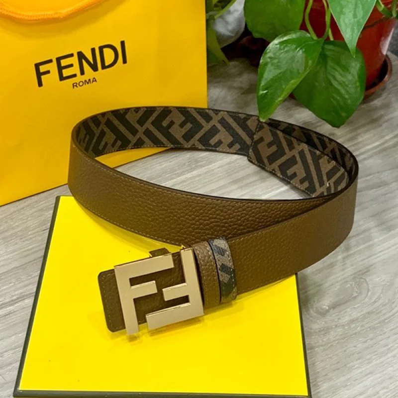 【人気商品】フェンディ グレーレザー ベルト偽物 リバーシブル fee82856