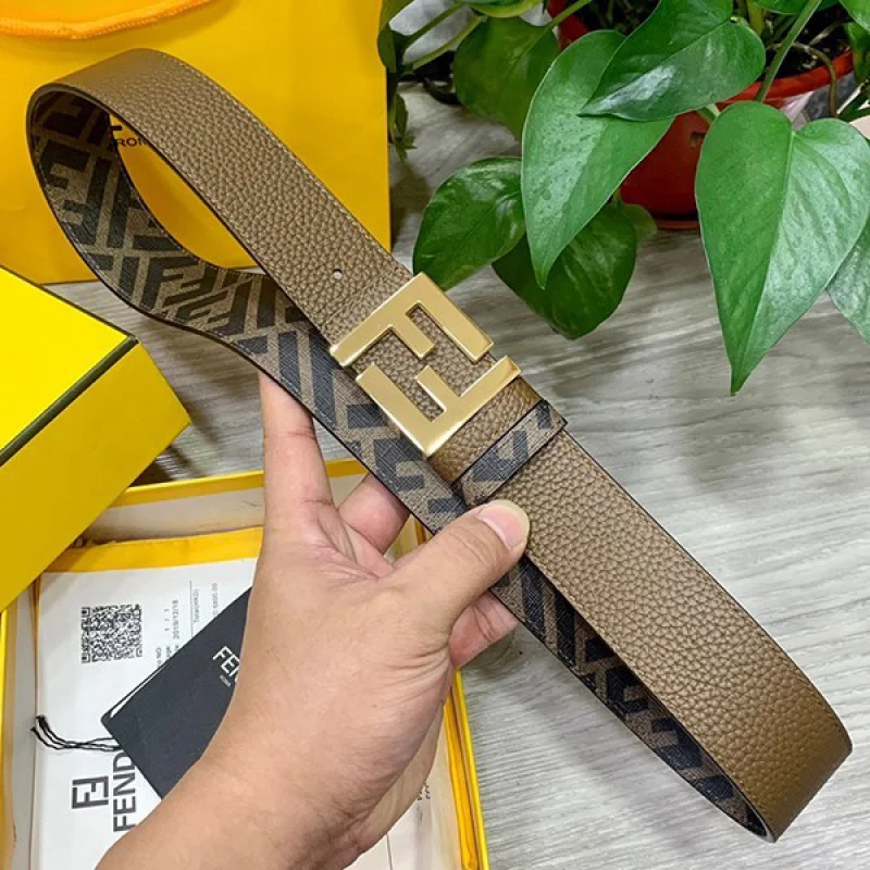 【人気商品】フェンディ グレーレザー ベルト偽物 リバーシブル fee82856
