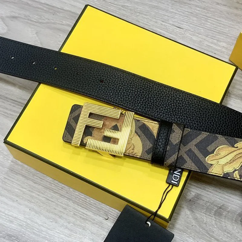 フェンディ コピー FFモチーフ レザー ベルト カーフレザー fem57659