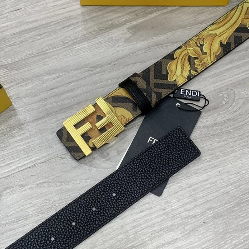 フェンディ コピー FFモチーフ レザー ベルト カーフレザー fem57659