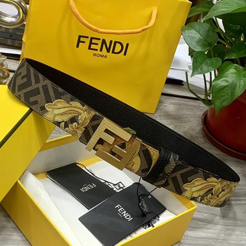 フェンディ コピー FFモチーフ レザー ベルト カーフレザー fem57659